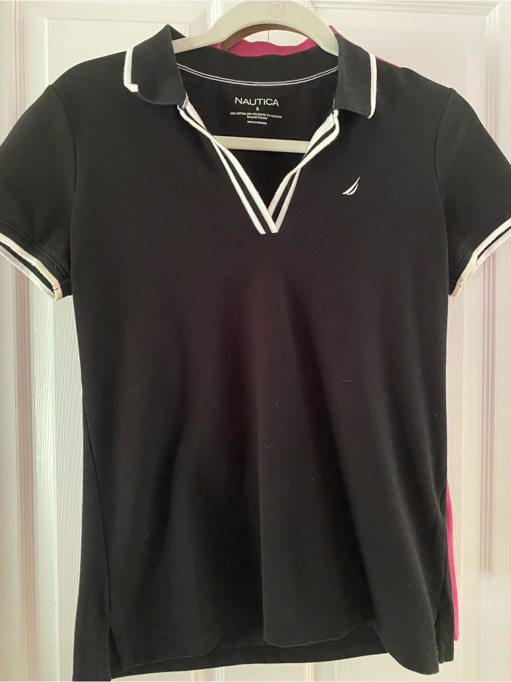Nautica Black Polo with White Trim and Pink Polo with White Trim